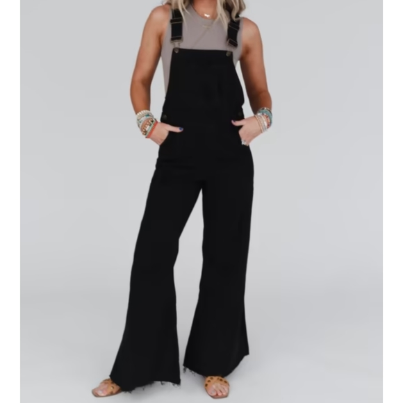 NWT MILLY DISTRESSED HEM WIDE LEG OVERALL 1 left! Price is firm - Picture 5 of 9